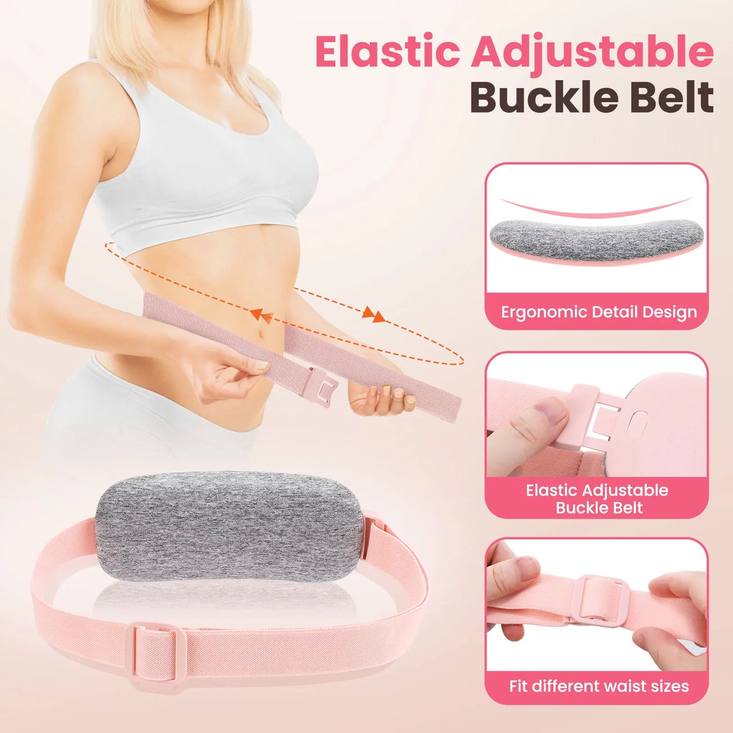 Heating Pad Belt for Period Pain & Back Pain Relief — Portable Electric Massage Waist Warmer