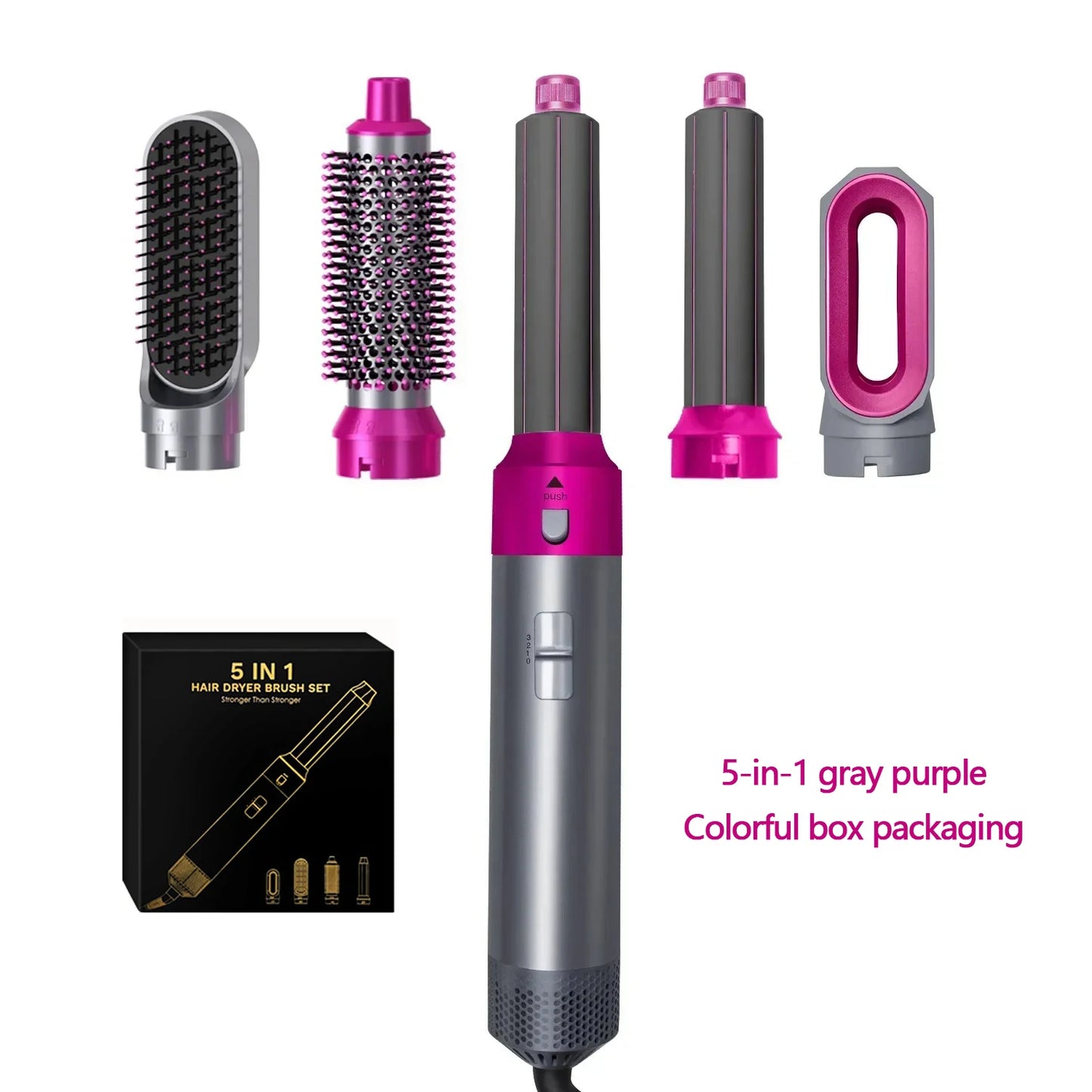 5-in-1 Styling Set With Curling Iron Hair Dryer Hot Air Comb Straightener Professional Hair Styling Tool Long-Lasting