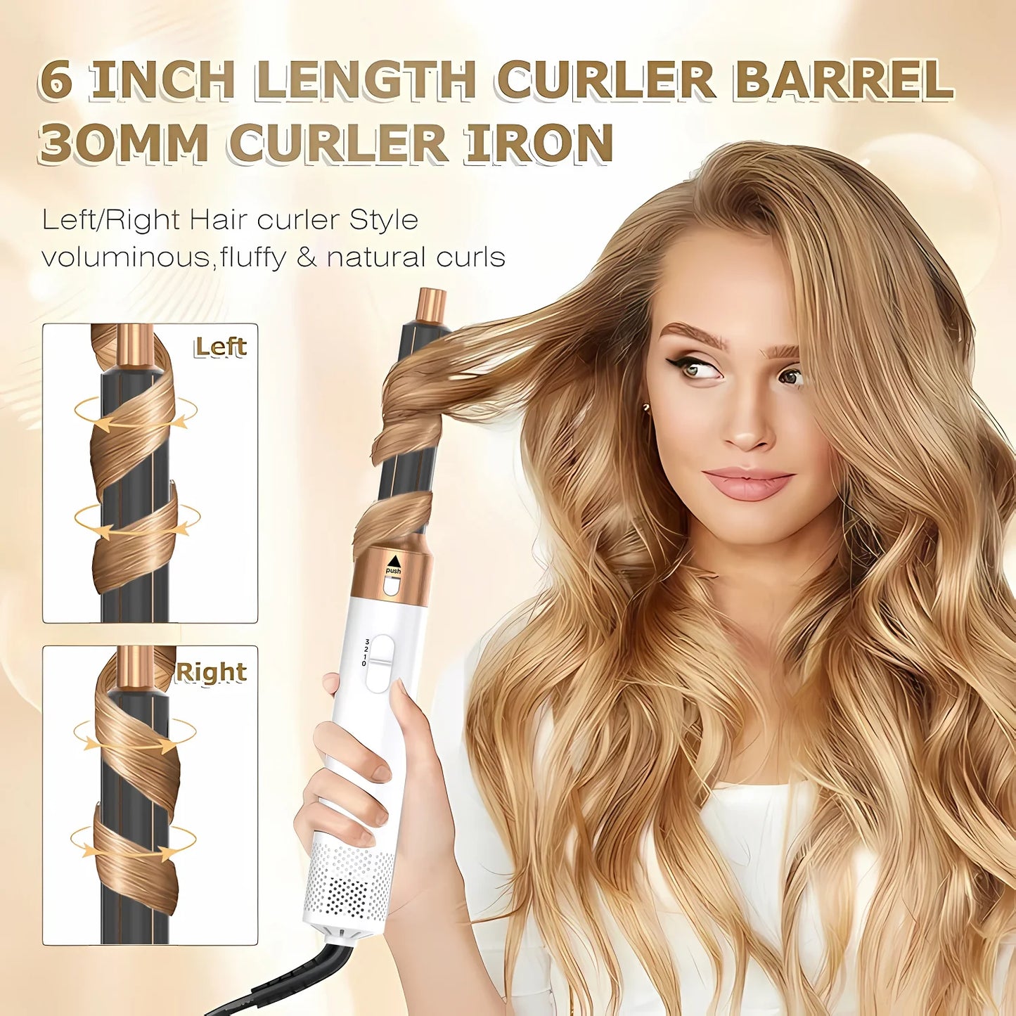 5-in-1 Styling Set With Curling Iron Hair Dryer Hot Air Comb Straightener Professional Hair Styling Tool Long-Lasting