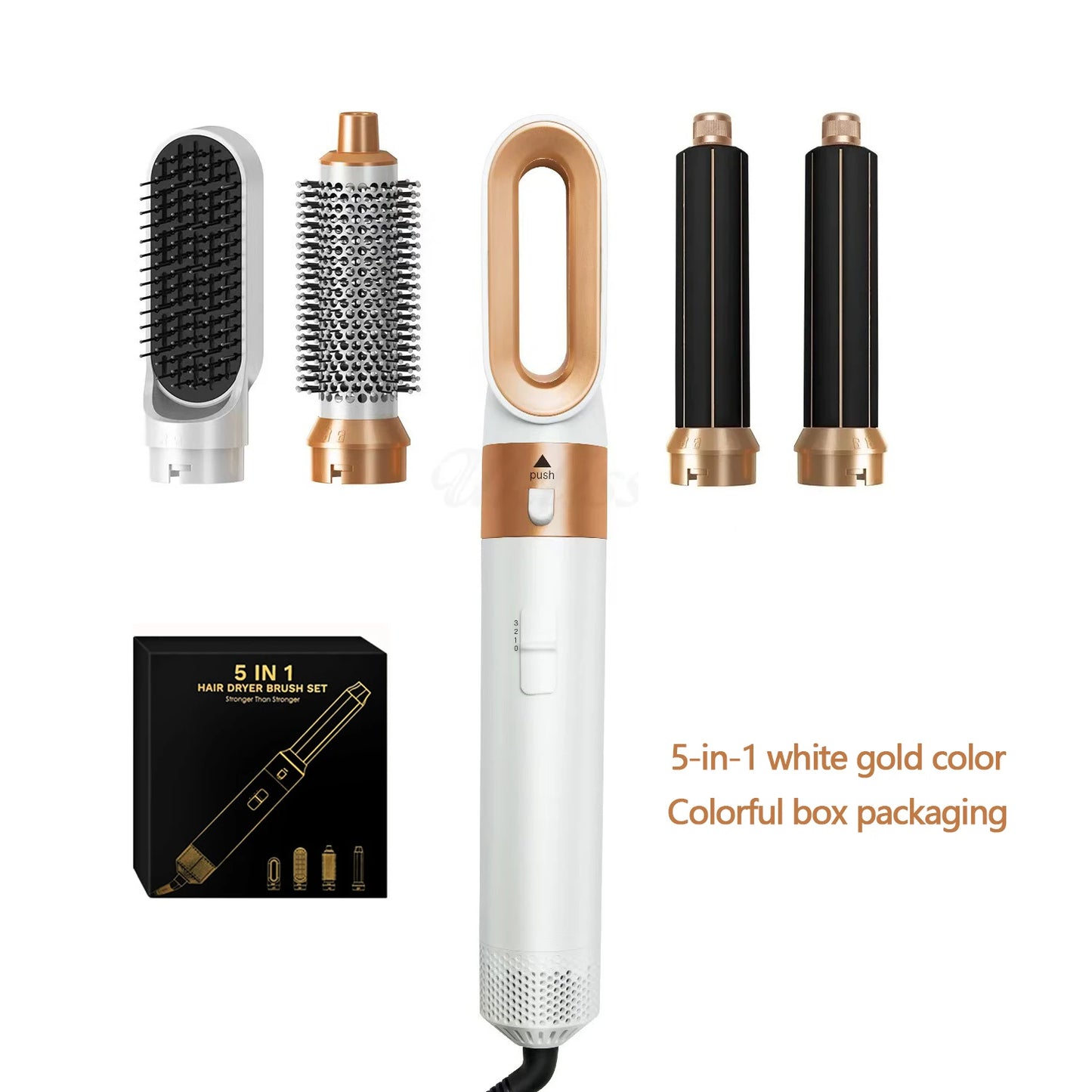 5-in-1 Styling Set With Curling Iron Hair Dryer Hot Air Comb Straightener Professional Hair Styling Tool Long-Lasting
