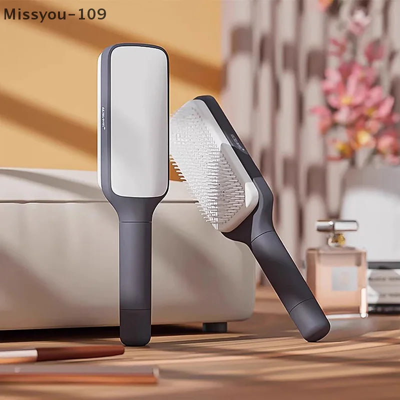 Self-Cleaning Scalp Massage Hair Brush — Anti-Static Detangling Paddle Brush