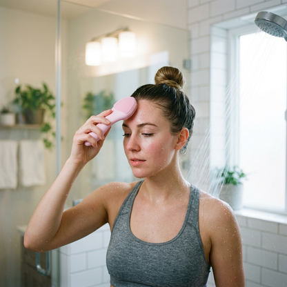 Sonic Silicone Facial Cleansing Brush lifestyle