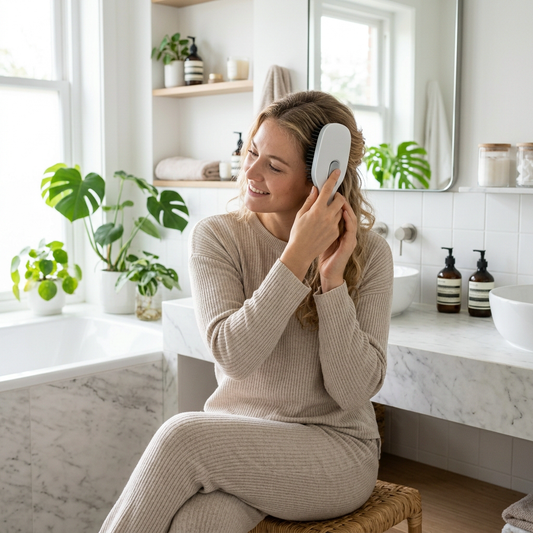 Magic Self-Cleaning Scalp Hairbrush lifestyle